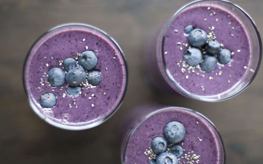 Blueberry Banana Smoothie with Spinach and Avocado