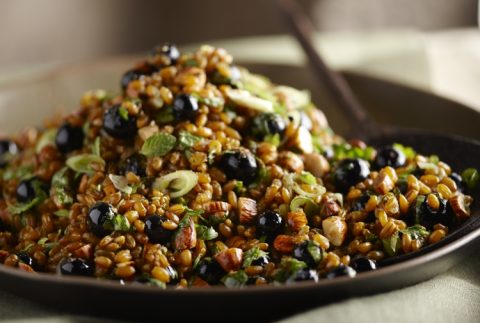 Curried Wheatberries with Blueberries