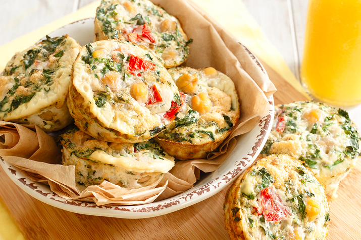Kale and Chickpea Mini Frittatas