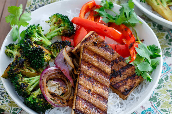 Smoky Grilled Tofu and Broccoli