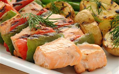 Lemon and Dill Salmon Kebabs