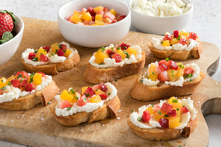 Peach and Strawberry Bruschetta