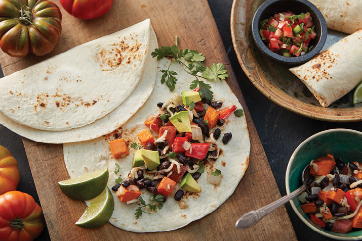 Black Bean and Sweet Potato Burritos