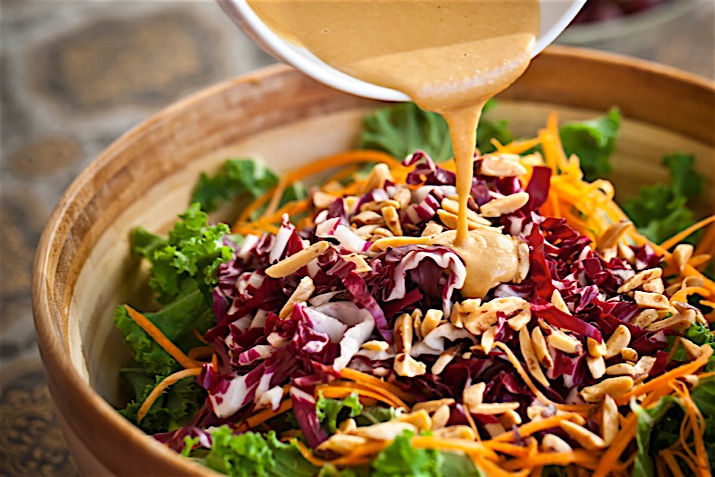 Kale Salad with Ginger Miso Dressing