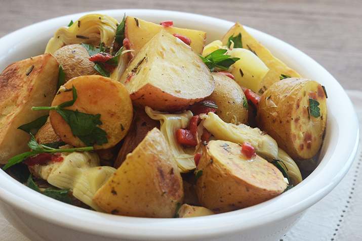 Rosemary Roasted Potatoes with Artichokes
