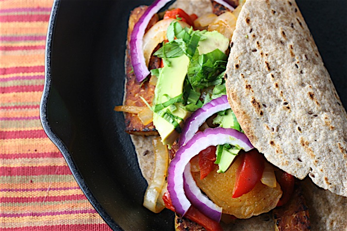 Tempeh Fajitas with Avocado