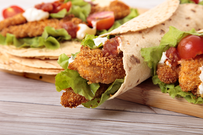 Mustard and Fried Tempeh Wrap