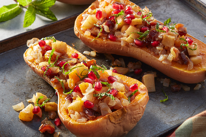 Apple- and Date-stuffed Butternut Squash