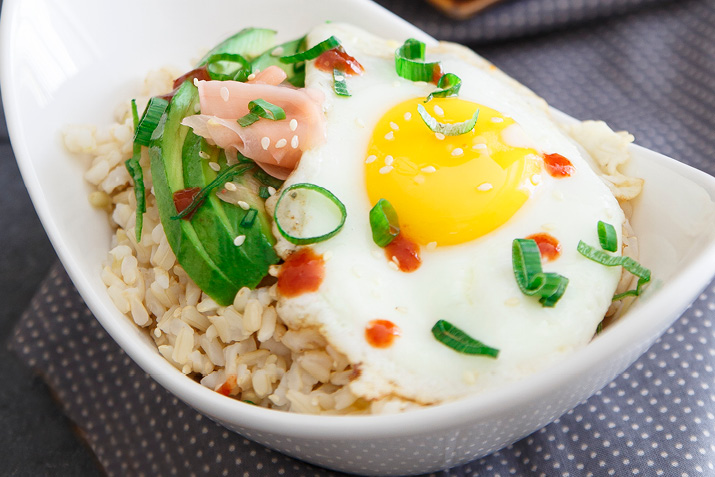 Avocado and Egg Brown Rice Bowl
