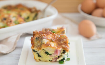 Spinach, Ham and Gruyere Strata