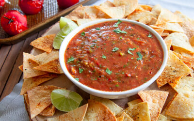 Roasted Tomato Salsa with Homemade Chips