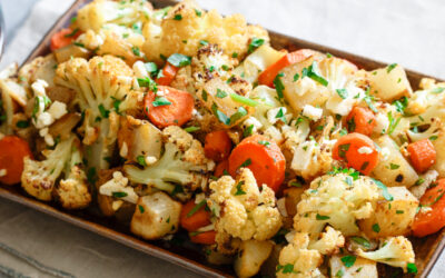 Roasted Cauliflower and Potatoes with Feta