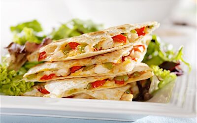 Chicken Quesadillas with Salad and Chipotle-Lime Dressing
