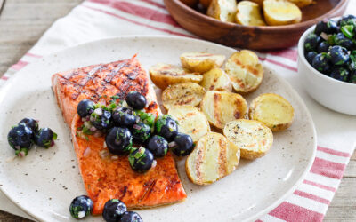 Grilled Salmon with Blueberry Salsa