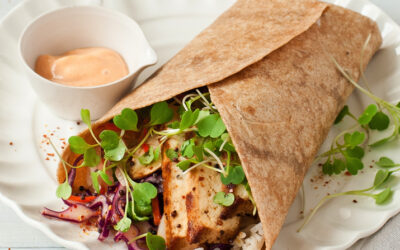 Marinated Tofu Wrap with Spicy Cabbage Slaw