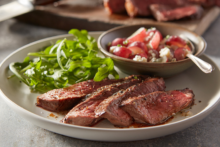 Balsamic Marinated Steak with Grape Relish
