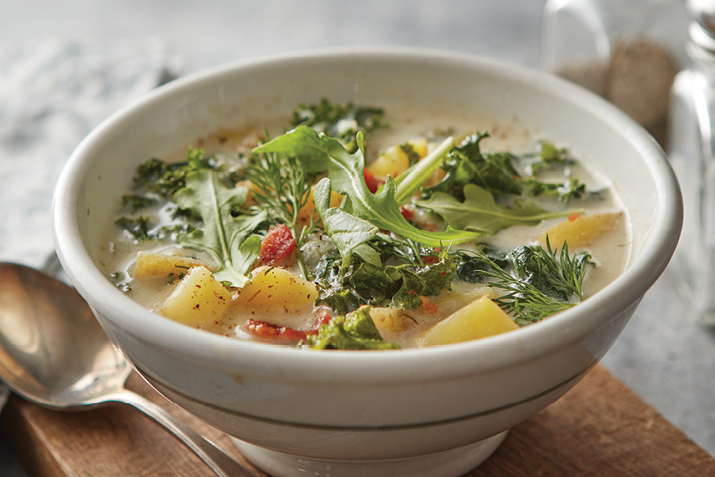 Creamy Potato and Greens Soup