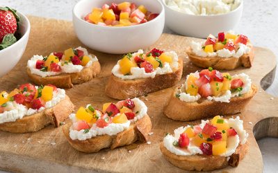 Peach and Strawberry Bruschetta