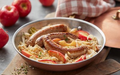 Seared Sausage, Cabbage and Apples