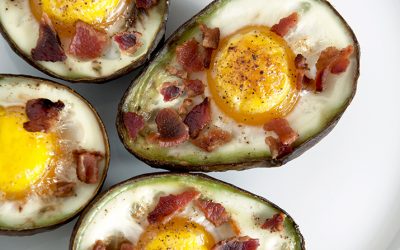 Eggs Baked in Avocado with Bacon