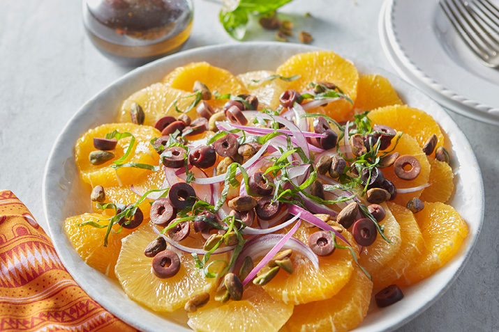 Sicilian Citrus Salad with Olives and Pistachios