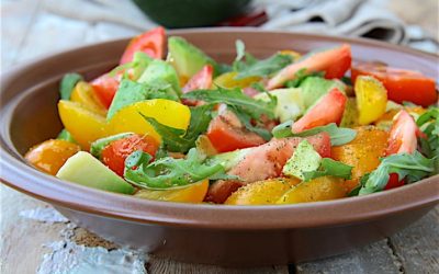 Arugula with Tomatoes and Avocados in Lime Vinaigrette