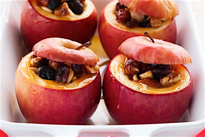 Maple and Dried Fruit Stuffed Baked Apples